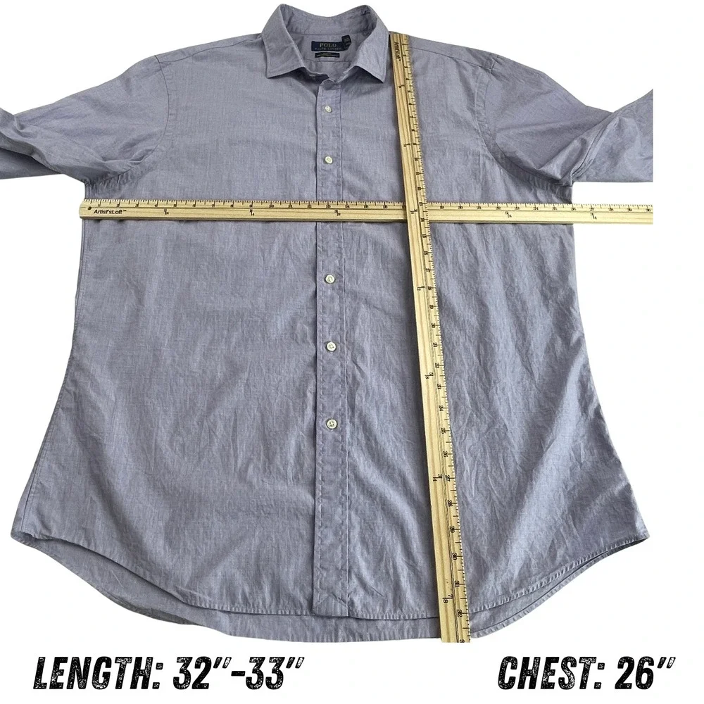 Polo Ralph‎ Lauren Mens XXL Slim Fit Cotton Stretch Button Down Shirt Purple